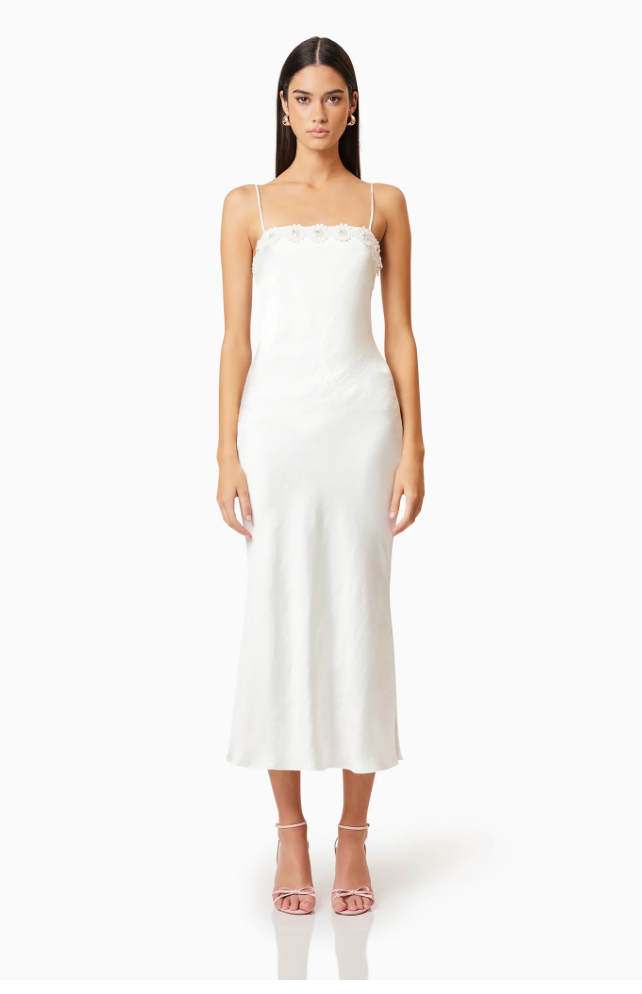 Clarissa Midi Dress In White by Elliatt