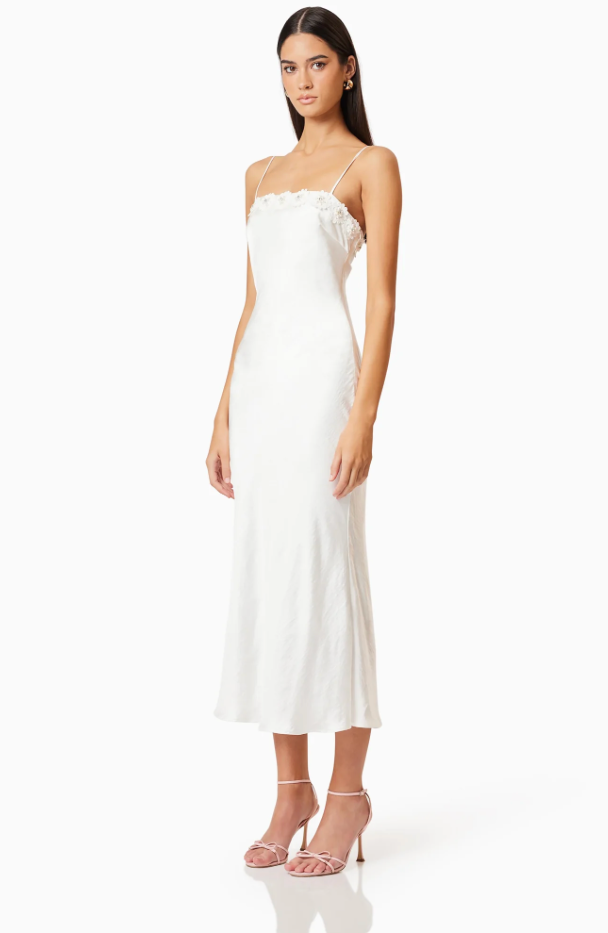 Clarissa Midi Dress In White by Elliatt