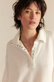 We The Free Camden Henley Sweatshirt Optic White