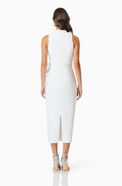 Whitetail 3D Floral Midi Dress In White