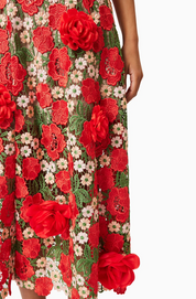 Roselyn Embroidered Midi Dress In Red by Elliatt