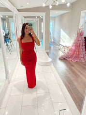 SHARNI MIDI DRESS - CHERRY RED