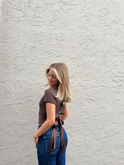 Bree Bow Top Chocolate Brown