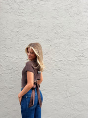 Bree Bow Top Chocolate Brown