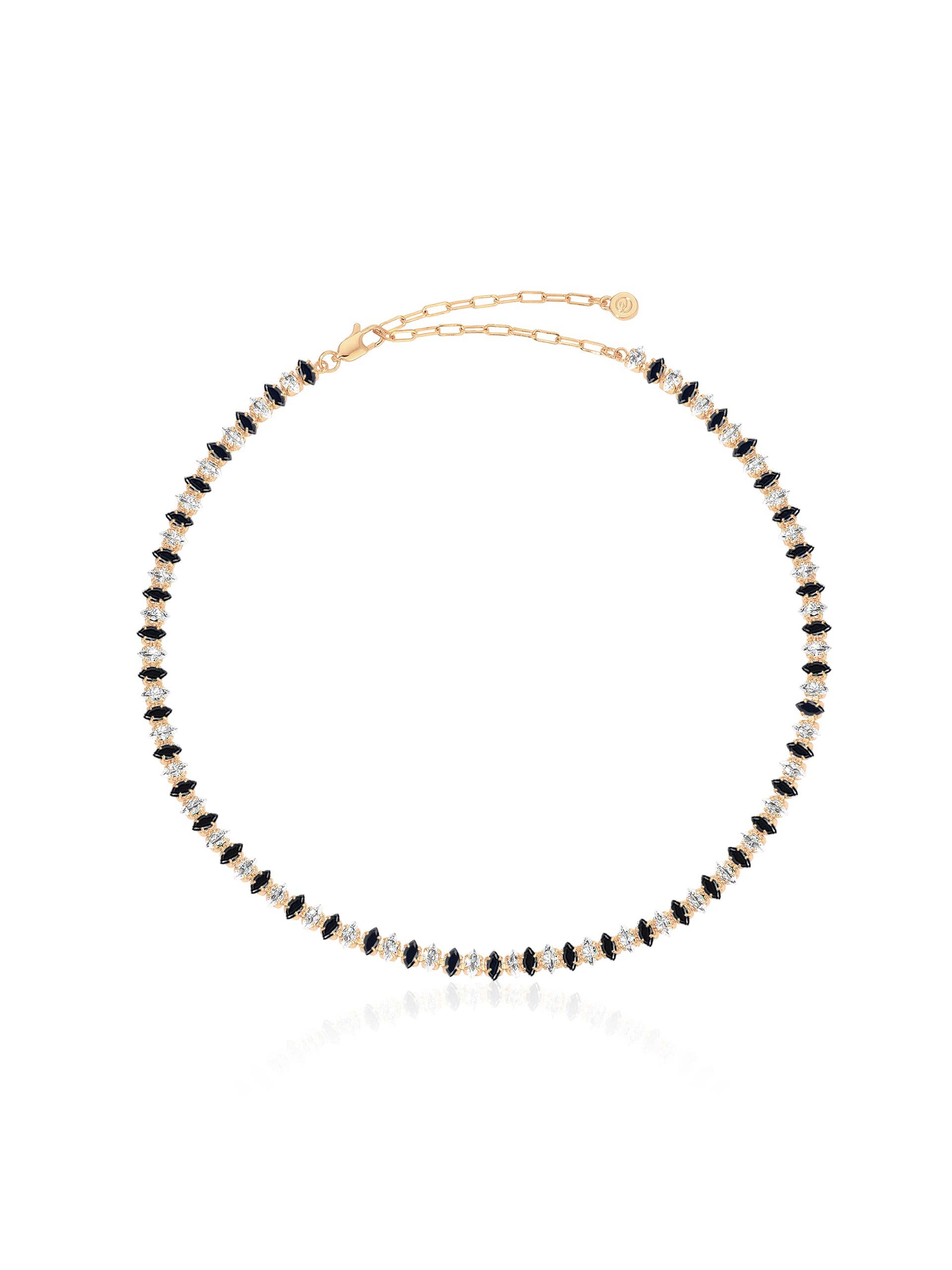 Marquise Necklace: Clear Crystal with 18k Gold Plating
