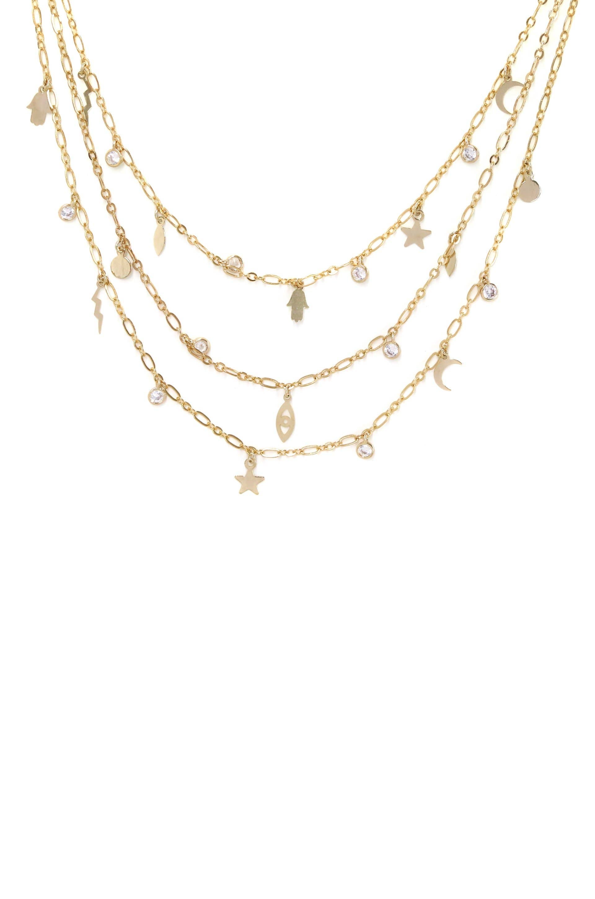 Mystic Triple Layer Choker in Gold