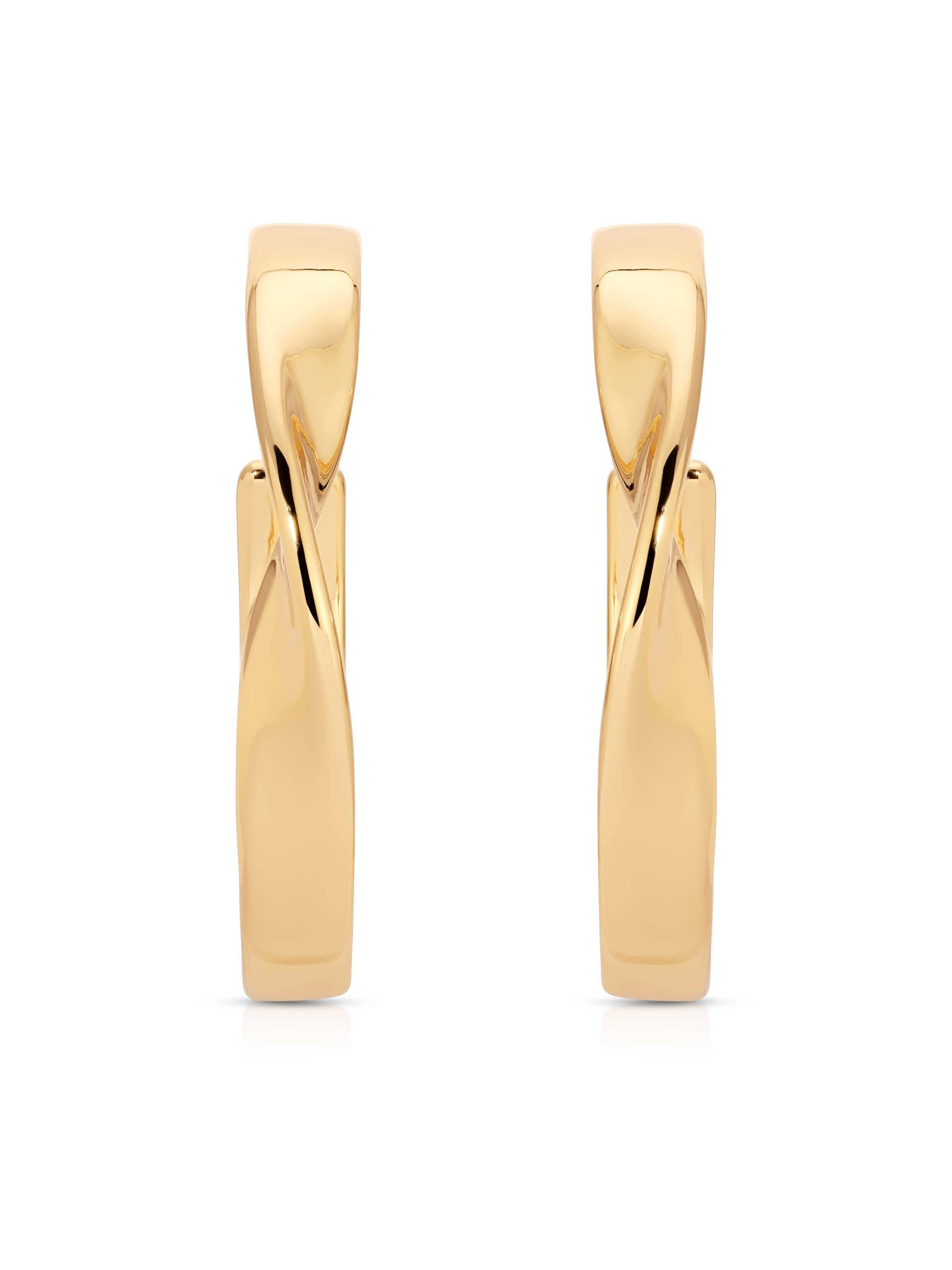 Heirloom Twist Medium Hoops: 18k Gold Plated / One Size