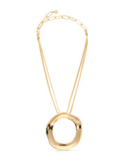 Open Circle Statement Necklace: Silver Plated / One Size