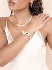 Wavy Days Cuff: 18k Gold Plated / One Size