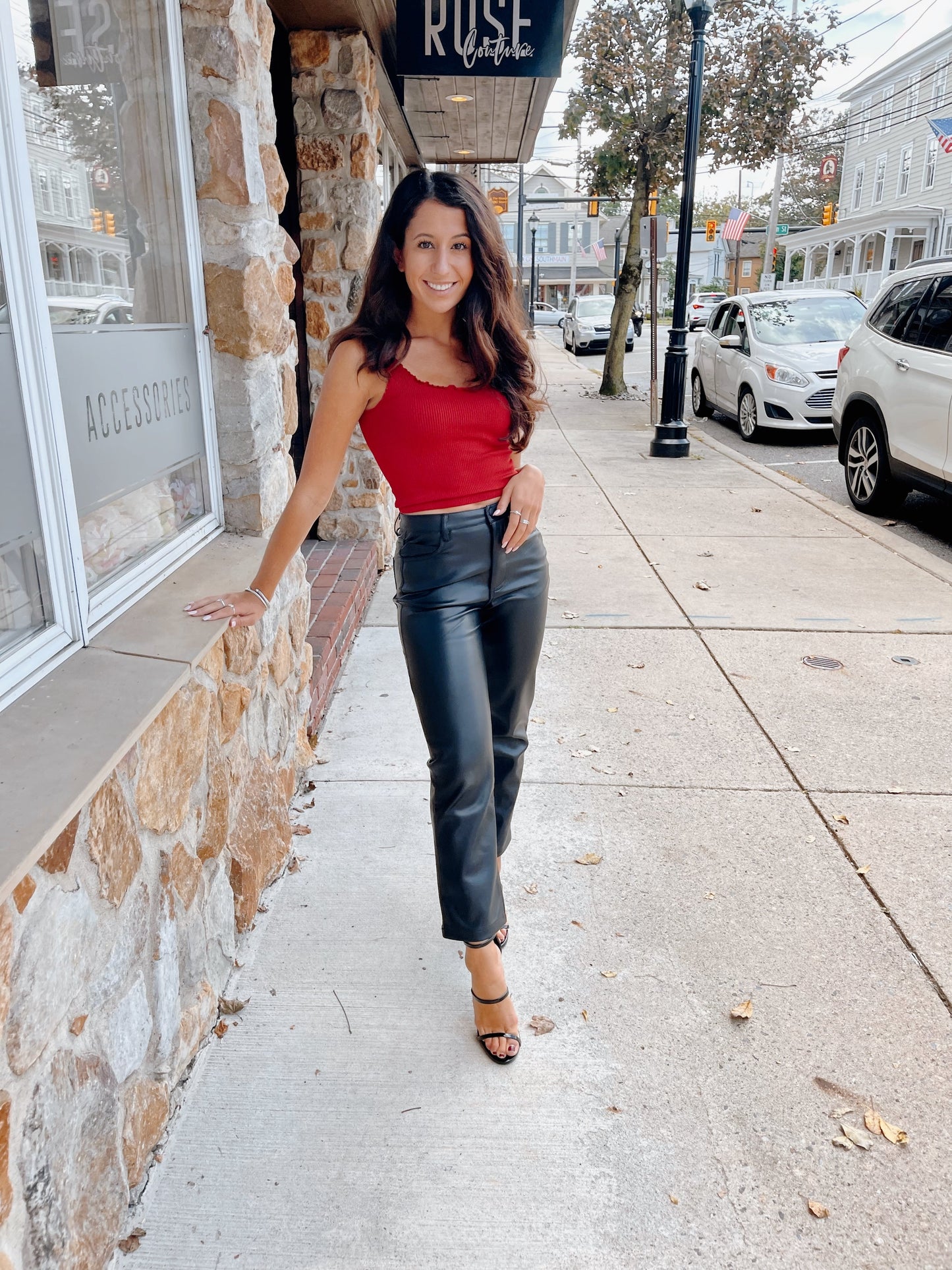 Perfect Fit Faux Leather Pants Black