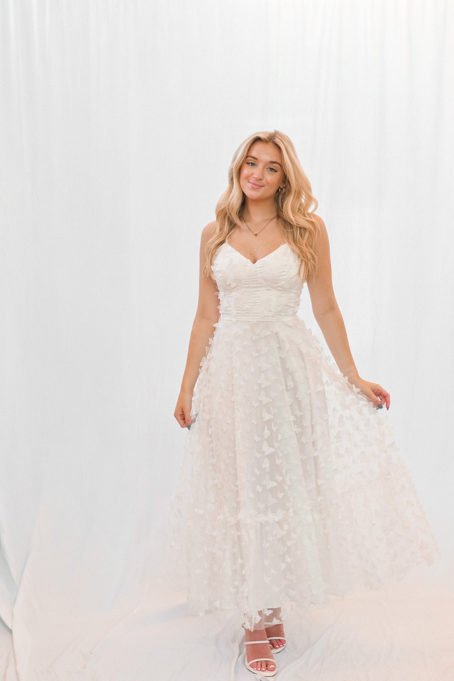 Butterfly Kisses Midi White