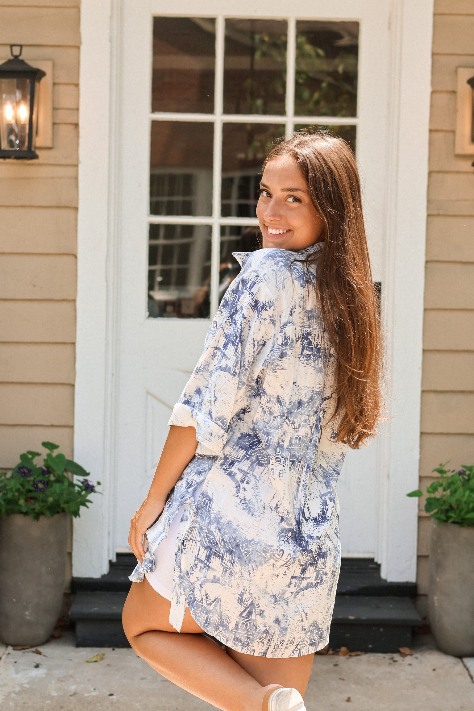 Life in Capri Tunic Blue Multi