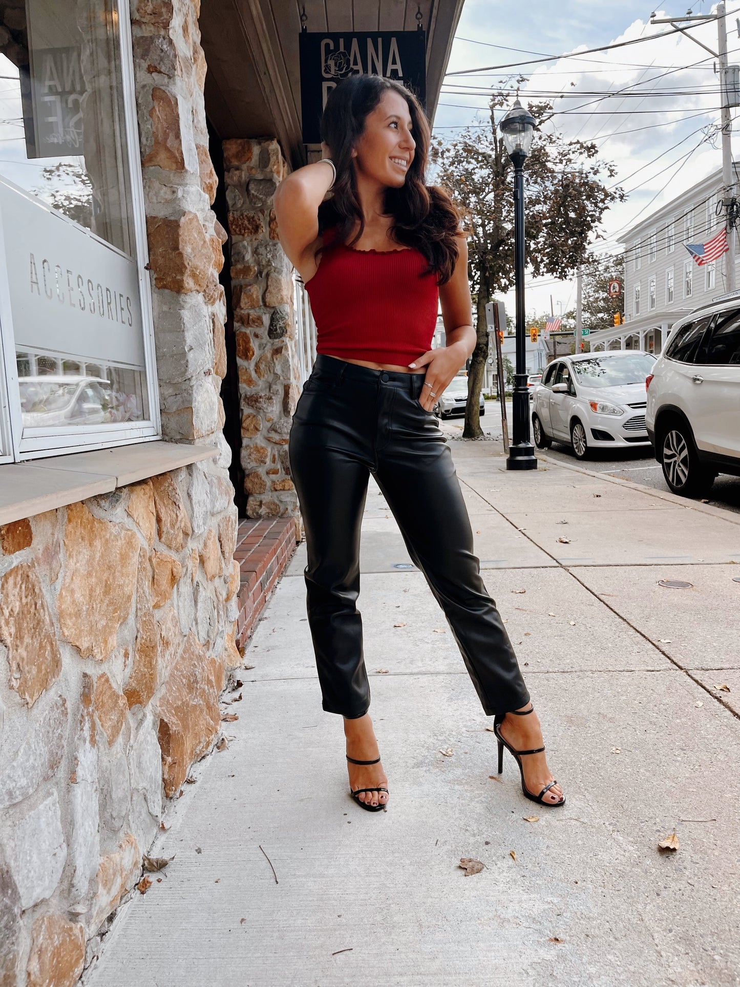 Perfect Fit Faux Leather Pants Black