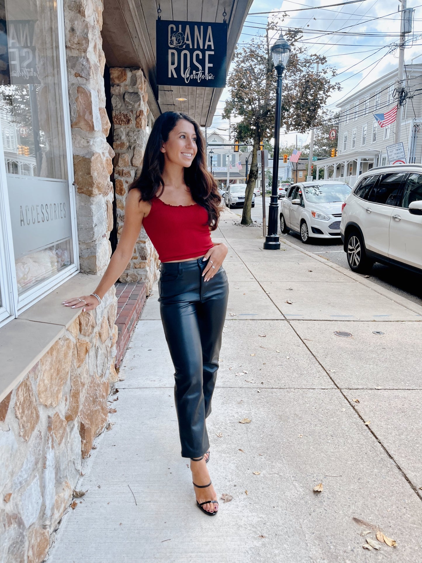 Perfect Fit Faux Leather Pants Black