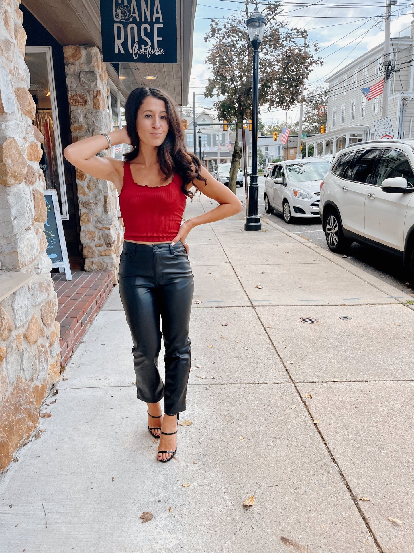 Perfect Fit Faux Leather Pants Black