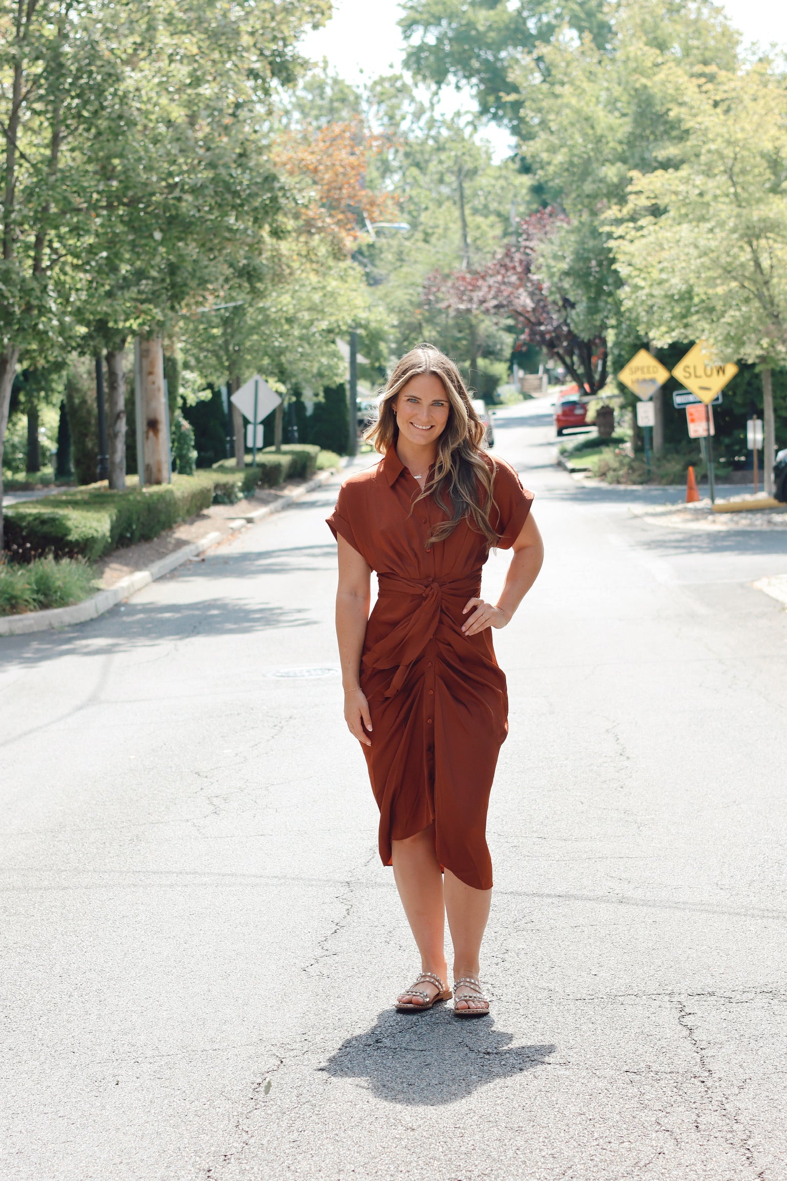 cinnamon midi dress Copper Bloom Midi Dress- Cinnamon Large