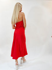 At Last Midi Red Satin