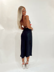 Hudson Satin Midi Black