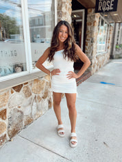 Cristina One Shoulder Dress White