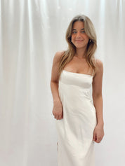 Hudson Satin Midi Oyster