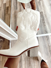 Billie White Cowboy Boot