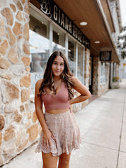 Carefree Mini Skort Beige/Multi