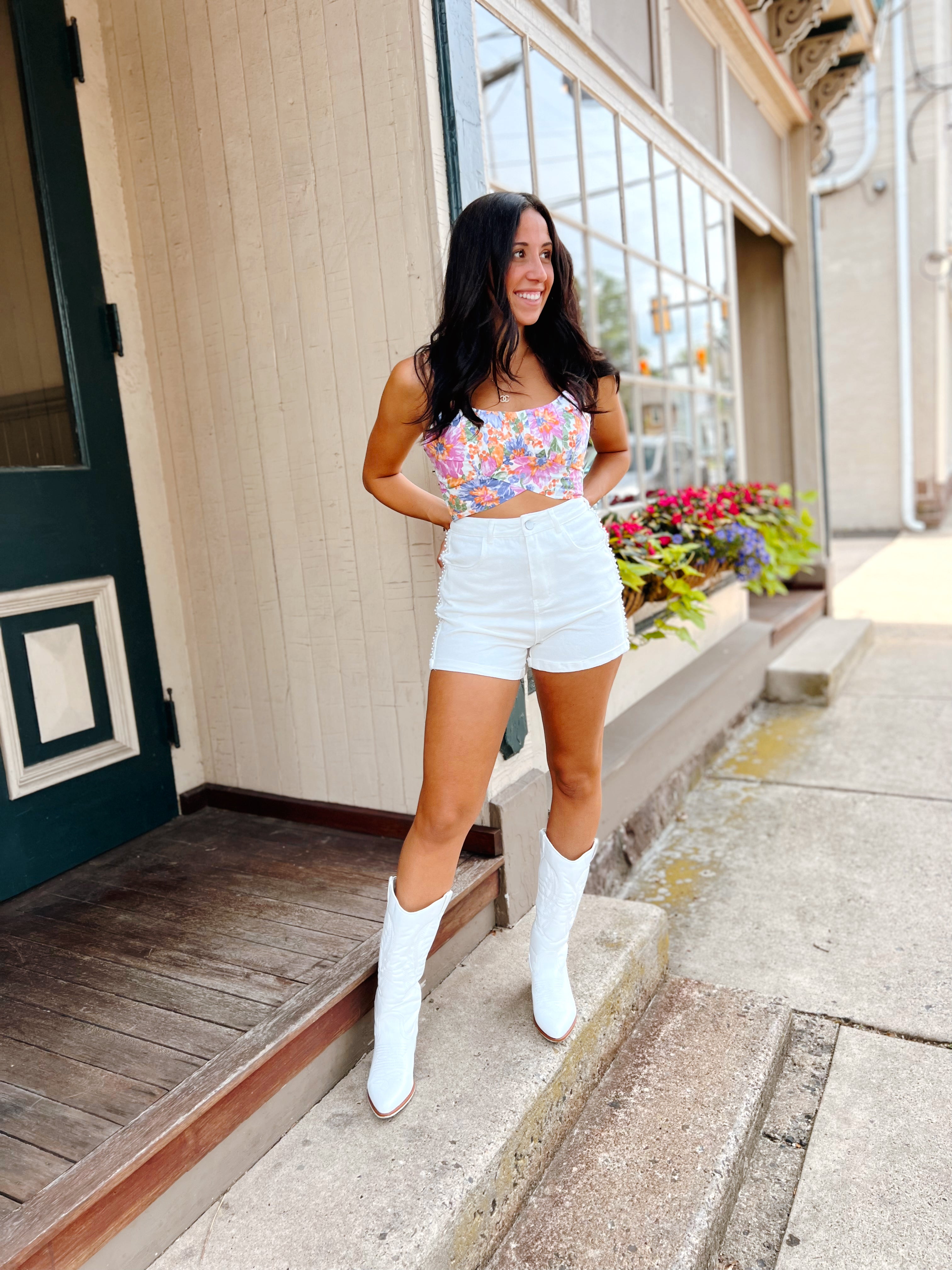 Super Trouper Crop Floral/Multi