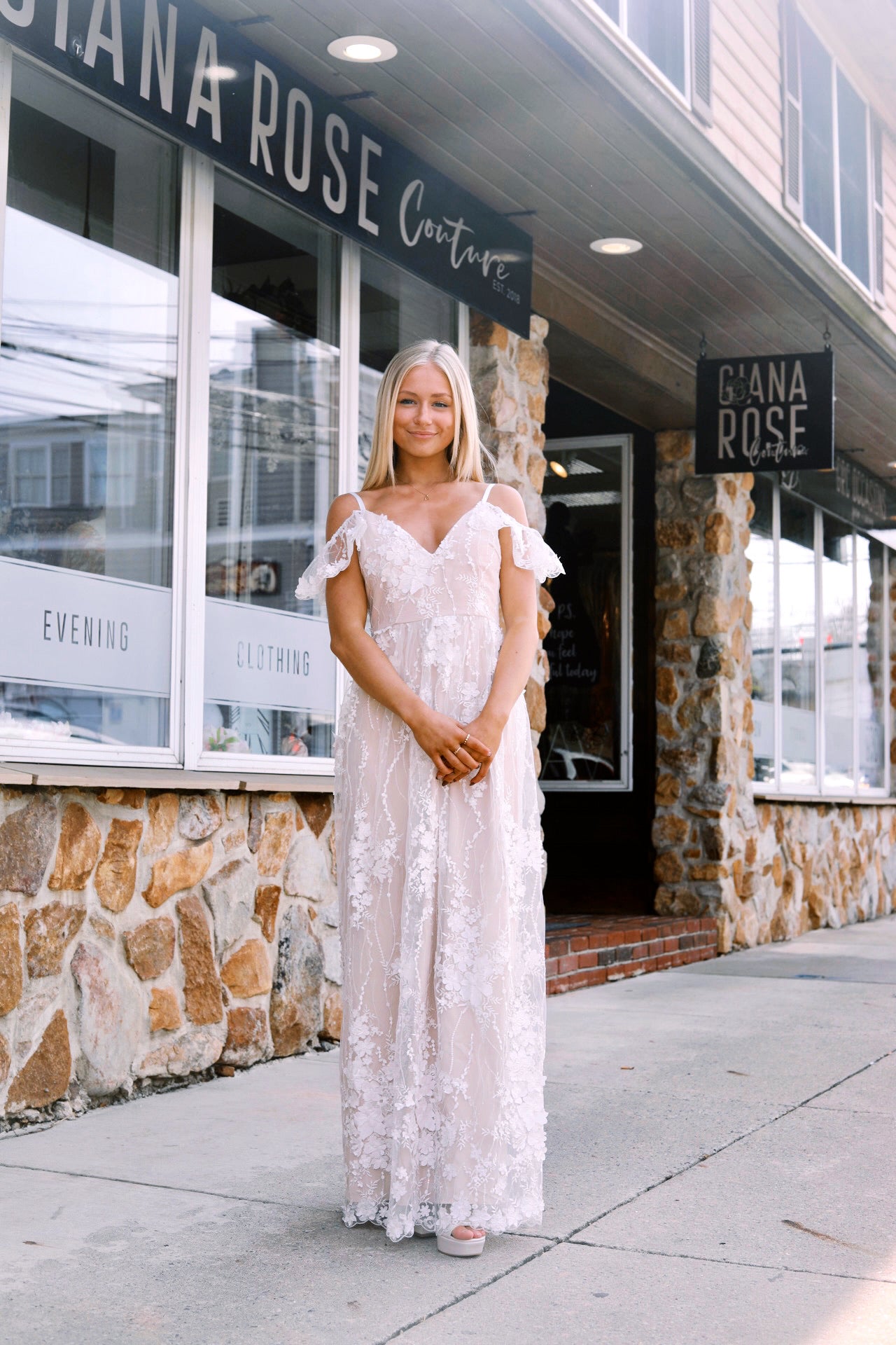 Clara Ivory Maxi Dress Giana Rose Couture Clara Ivory Maxi Dress Giana Rose Couture
