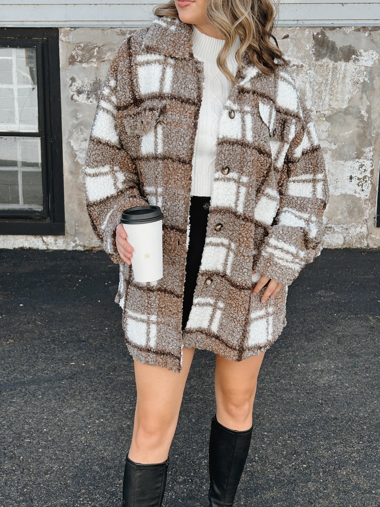 Mallory Plaid Sherpa Jacket