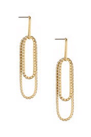 Hanging On 18k Gold Plated Crystal Dangle Earrings: Clear Crystals / One Size