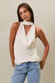 Sadie Scarf Top Cream