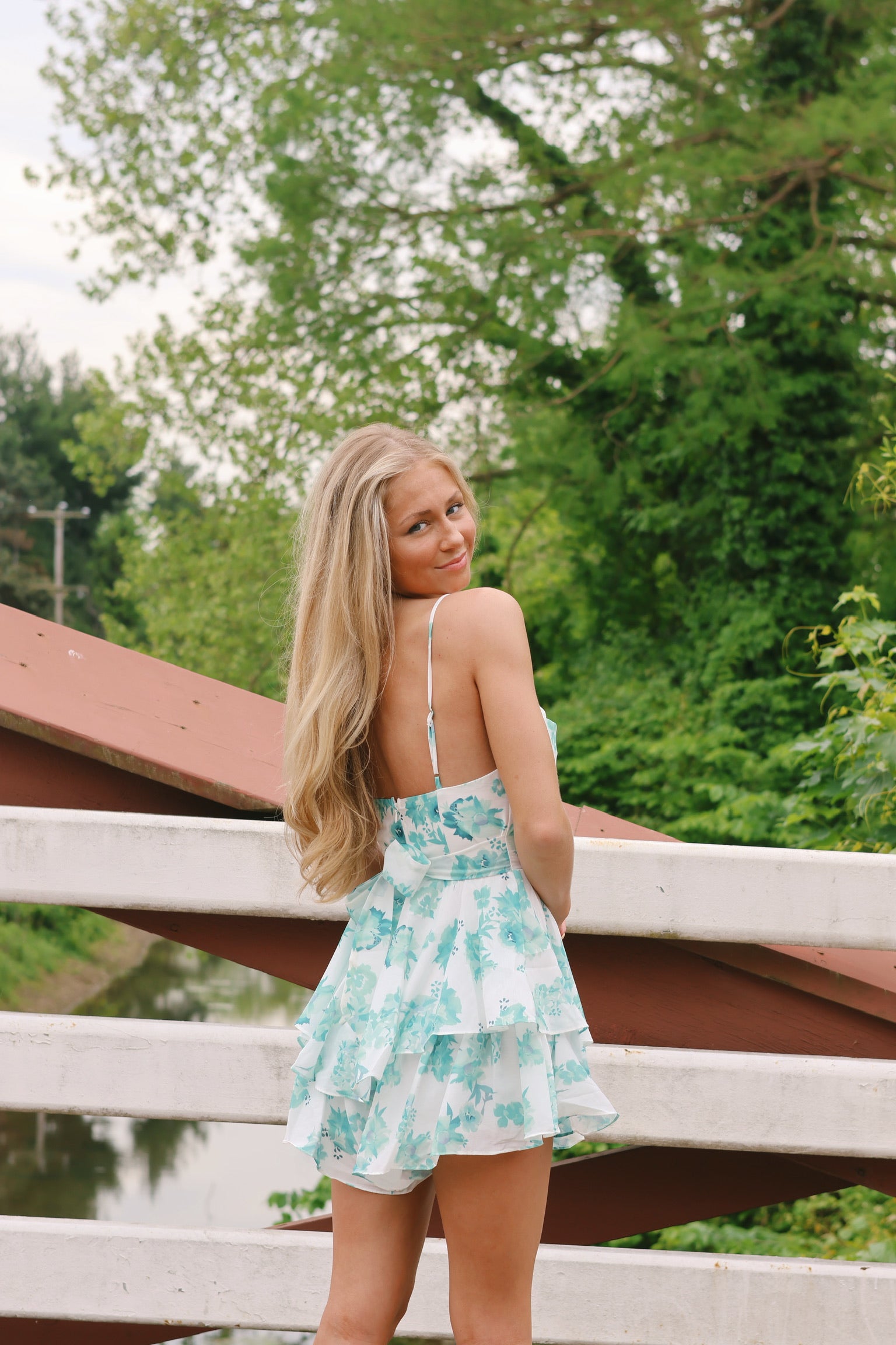 In The Clouds Romper Floral Mint