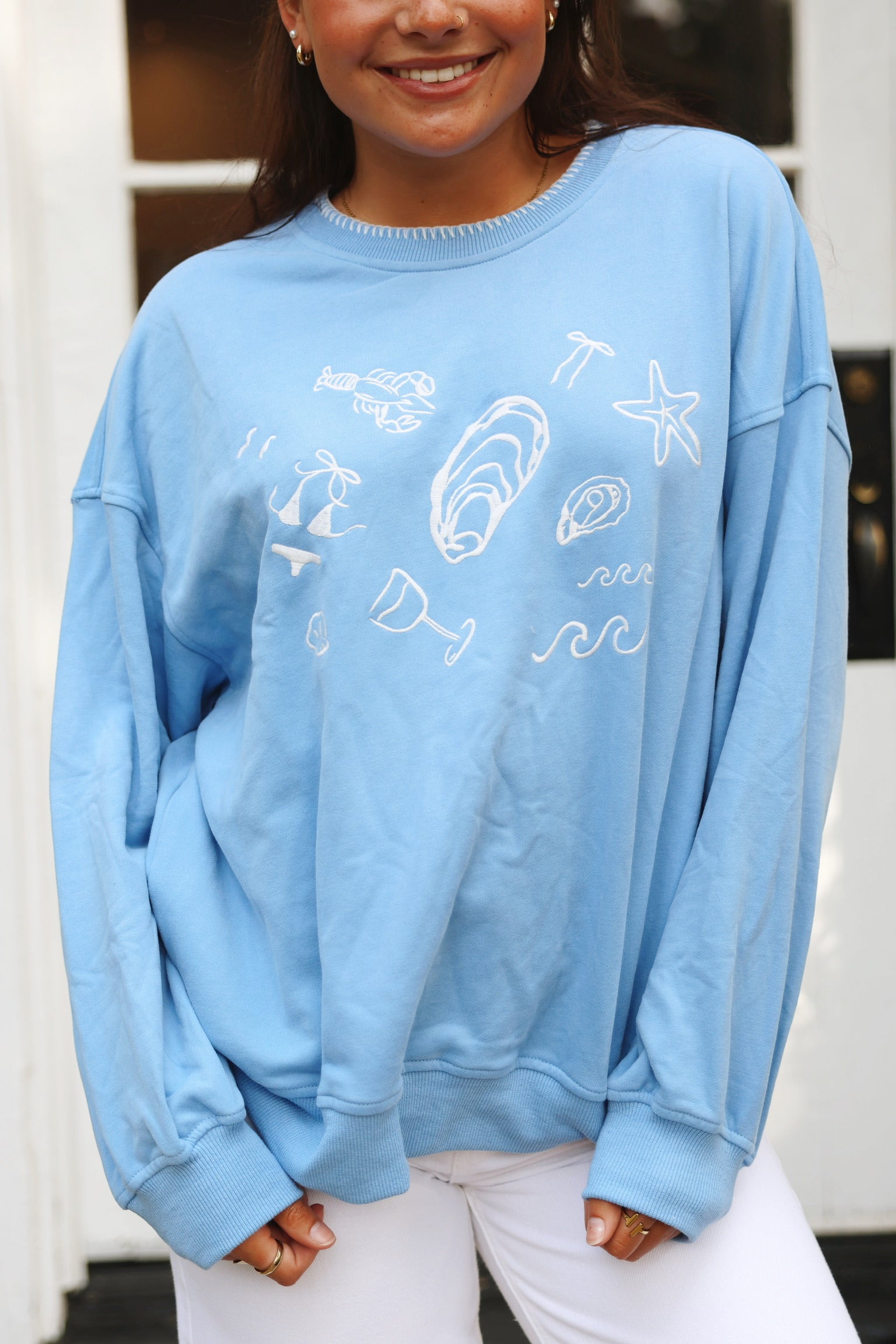 "Summer Vibes" Embroidered Sweatshirt
