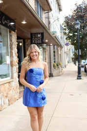 Oleander Strapless Maxi Dress In Cobalt by Elliatt