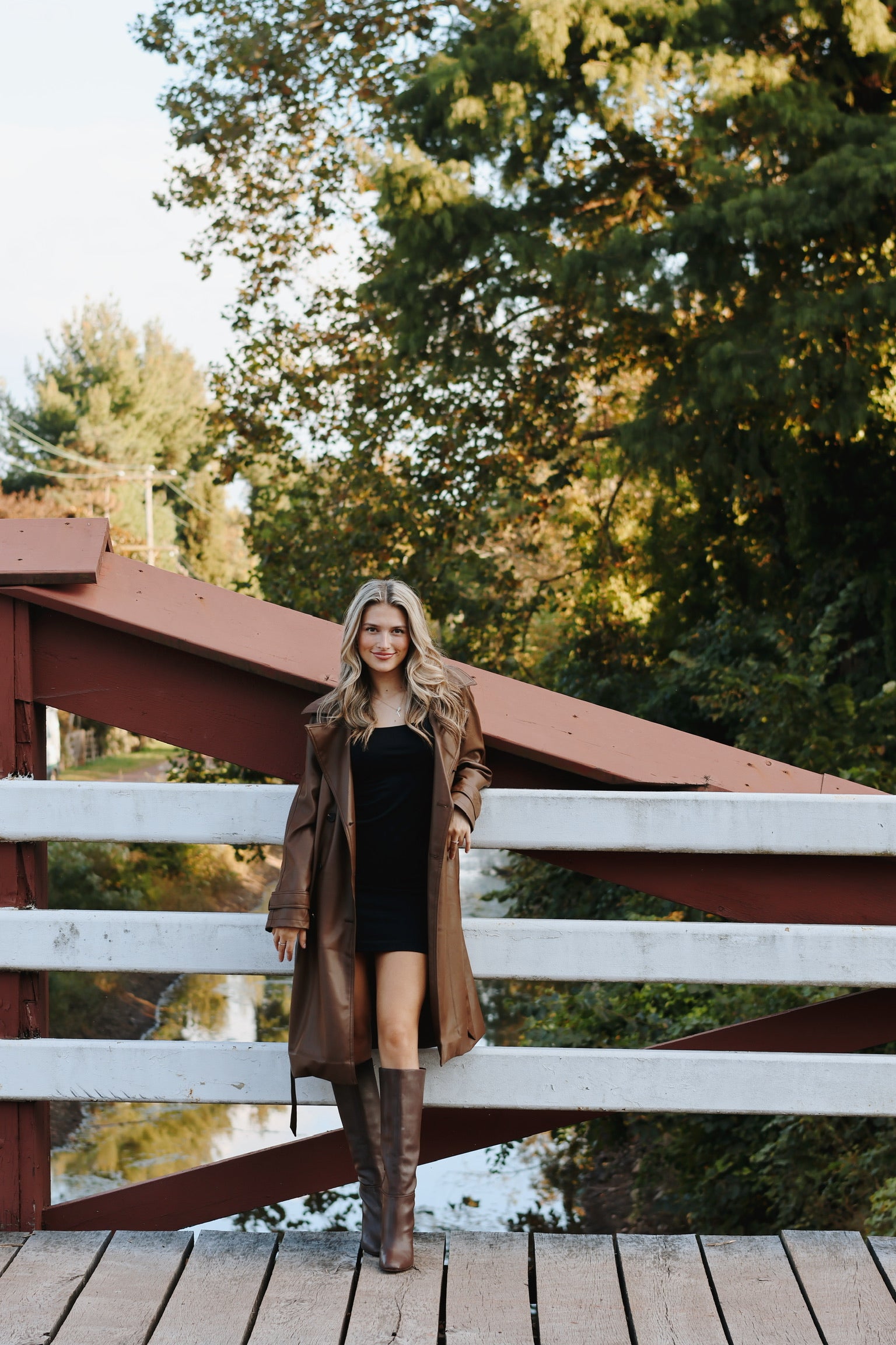 brown dress coat Ilia Trench Coat Dark Brown L