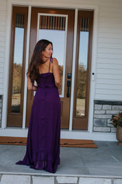 Jamie Ruffled High Low Maxi Dress in Plum | Lulus