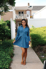 Aria Dress Chambray Blue