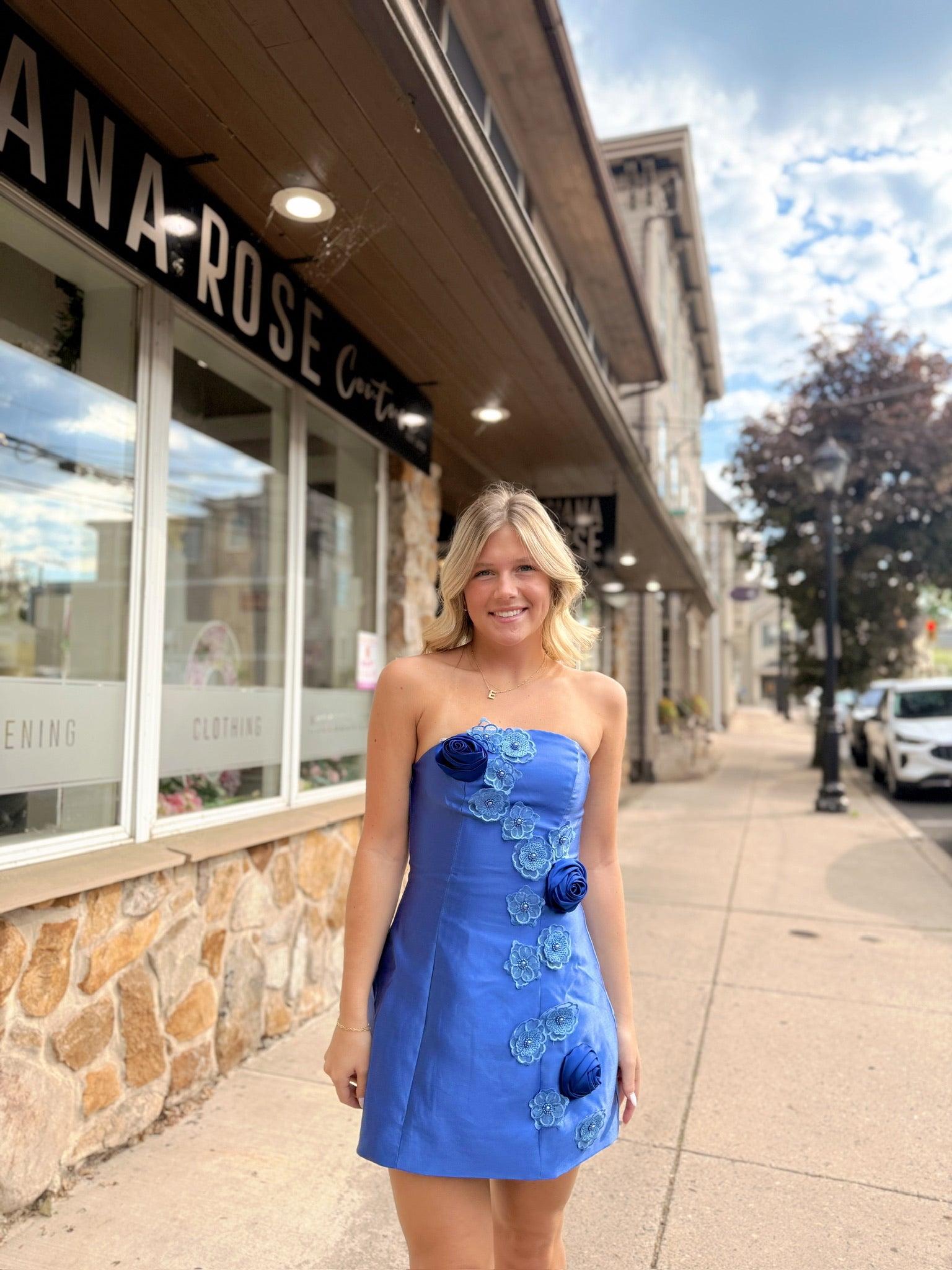 Oleander Strapless Maxi Dress In Cobalt by Elliatt