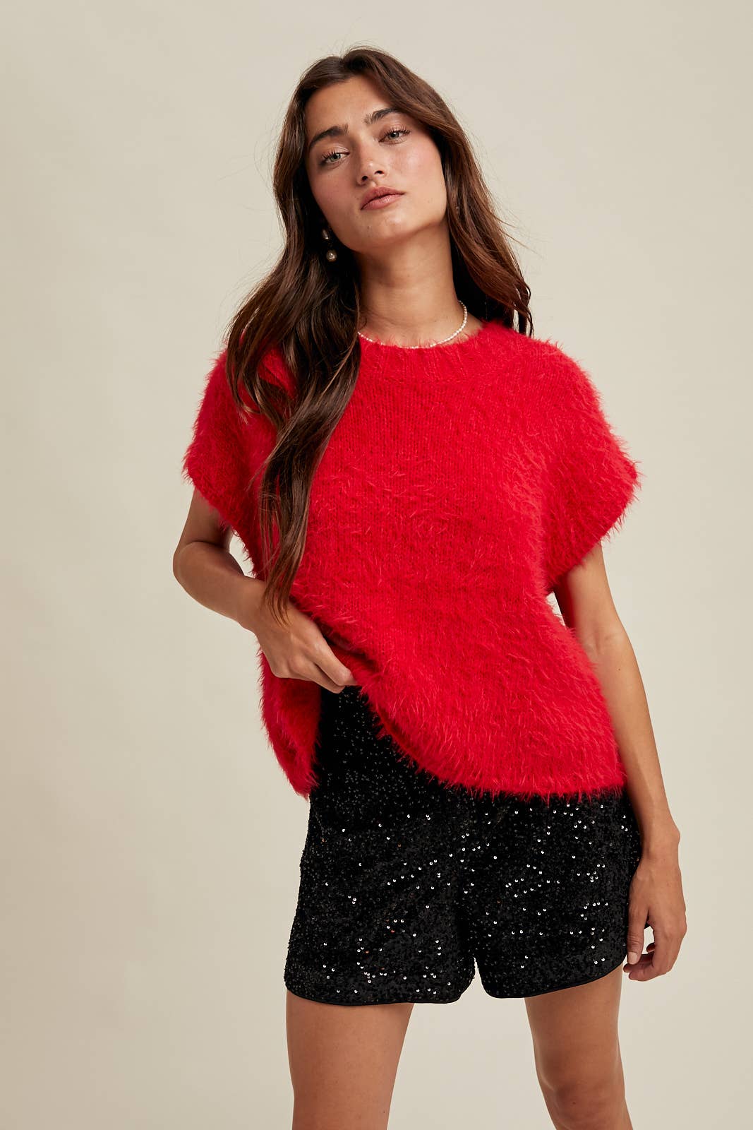 Mohair Sweater Vest Marsala