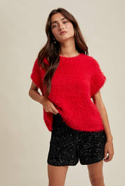 Mohair Sweater Vest Marsala