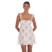 Floral Babydoll Dress in Cream