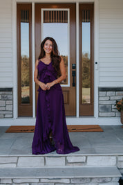 Jamie Ruffled High Low Maxi Dress in Plum | Lulus