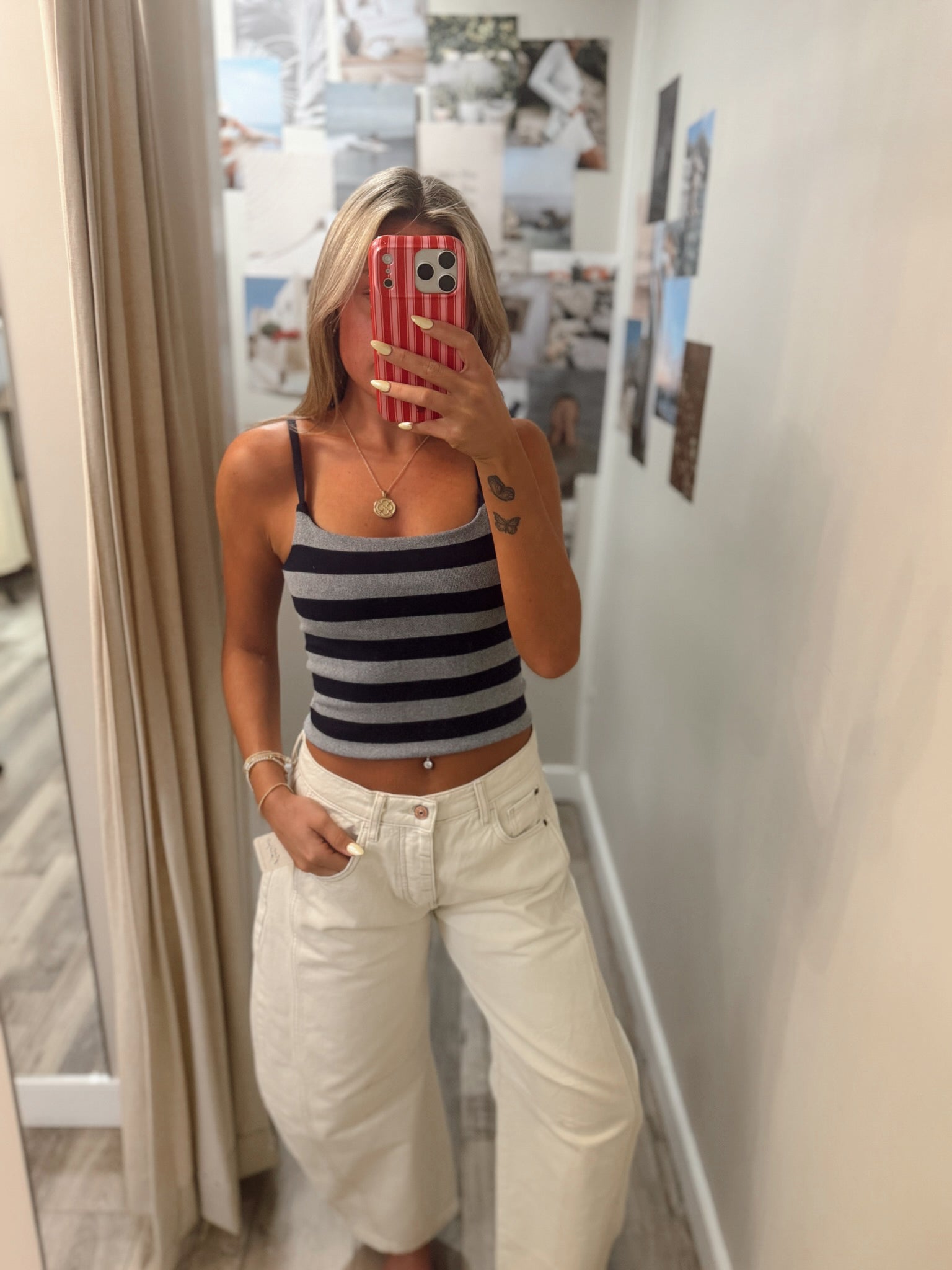 Callie Striped Brami Navy Combo