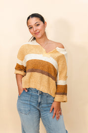 Cider Slouchy Cropped Sweater Multi Color