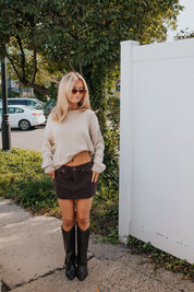 Lainey Low-Rise Mini Skirt | Chocolate | Free People