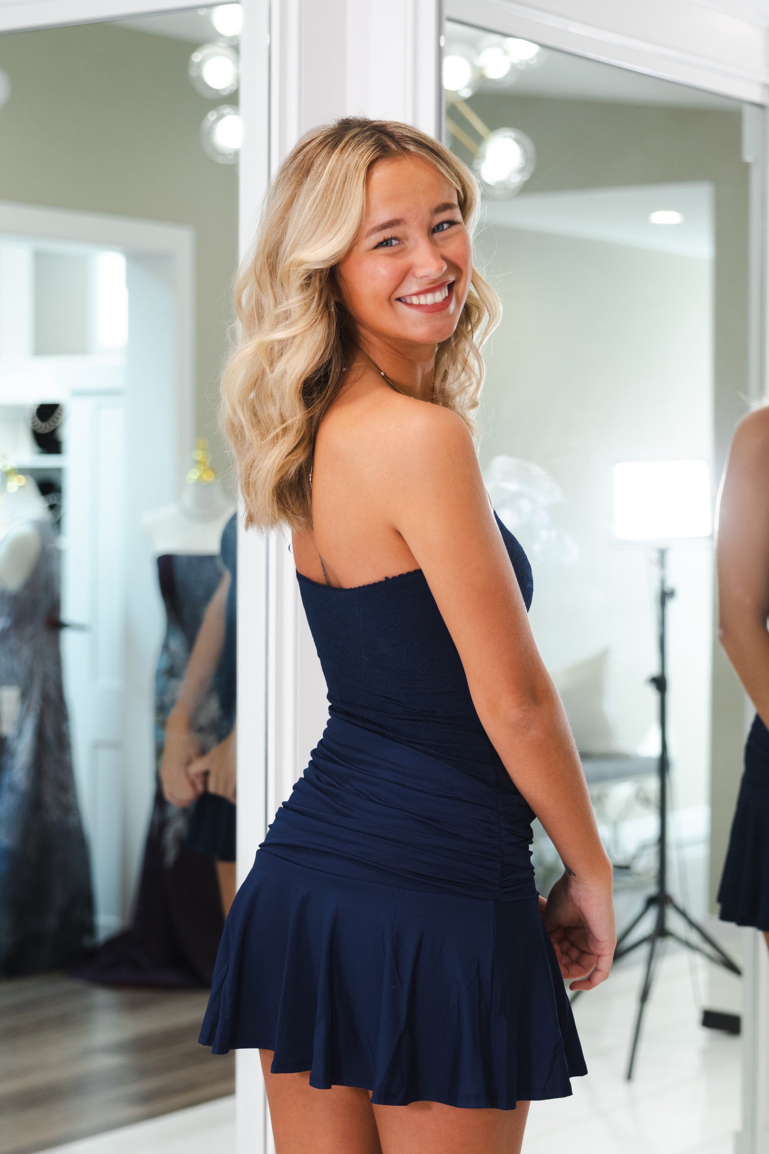 Call Me Up Lace Mini Navy