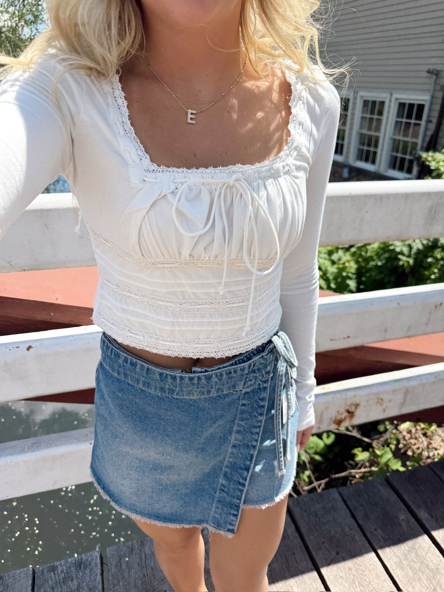 We The Free Emmy Denim Skort - Misty Blue
