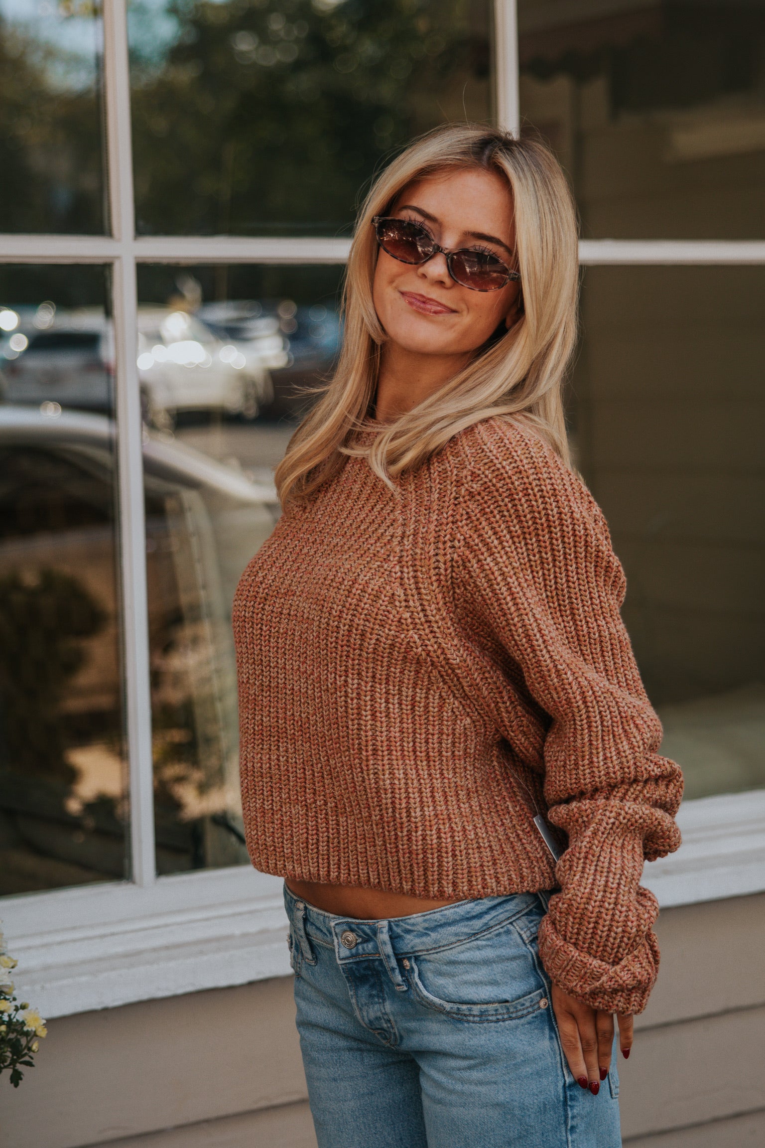 Low Tide Crew Neck Knit Pullover in Cinnamon Spice | Free People
