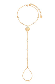 Santorini Shell Hand Chain: Clear Crystal with Silver Plating / One Size