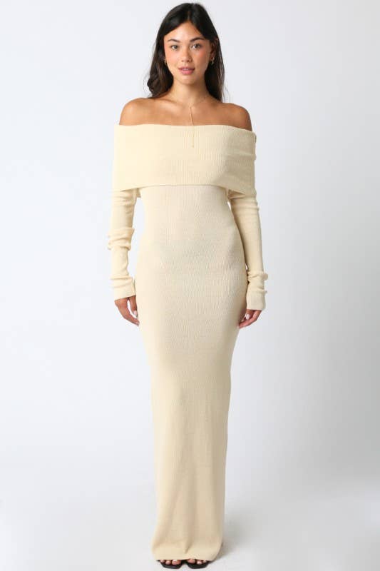 Tara Open Knit Dress: Ecru